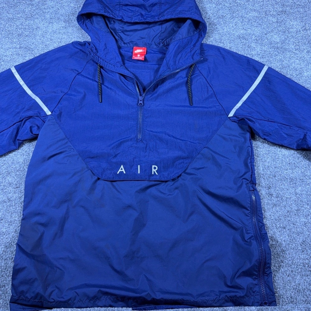 Nike Air Max 97 Mens Blue Half Zip Windbreaker Hooded Jacket AJ2696-403 Size M